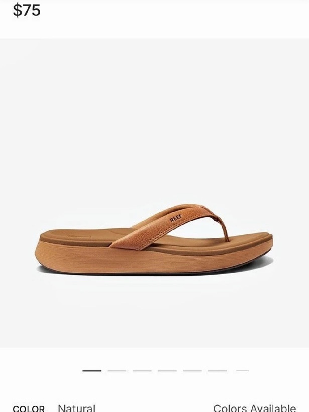 Reef Cushion Vista Hi Flip Flop Sandals in Brown US 6 Like New